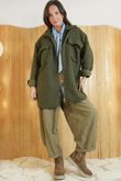Eversley Stretch Boucle Barn Jacket Deep Khaki /15=